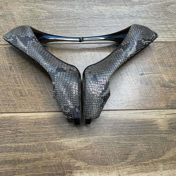 Giuseppe Zanotti Snakeskin Open Toe Animal Print Heels sz 37 - Picture 7 of 8